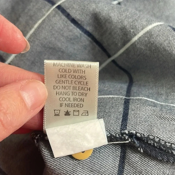 Max Studio Navy Plaid 100% Cotton Shirt Dress Size M - Picture 5 of 5